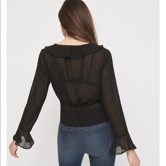 NWT Ruffle Wrap Blouse - Picture 5 of 11